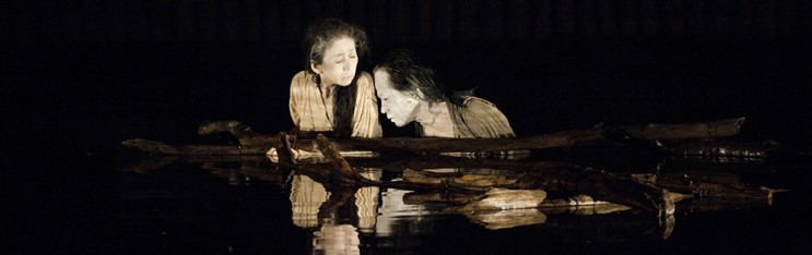 Up to their necks in dance: Eiko and Koma offer the premiere of 'Water' at Lincoln Center Out-of-Doors